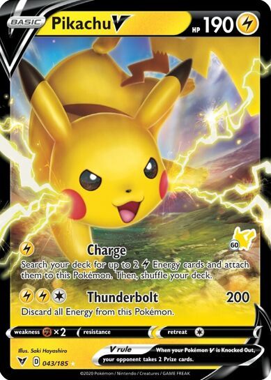 Pikachu V card