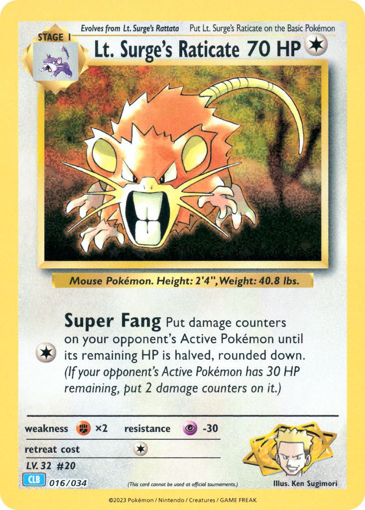 Lt. Surge's Raticate card