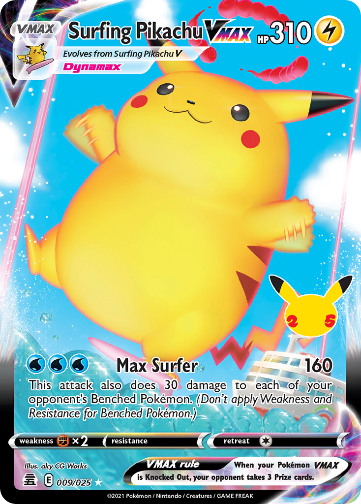 Surfing Pikachu VMAX card