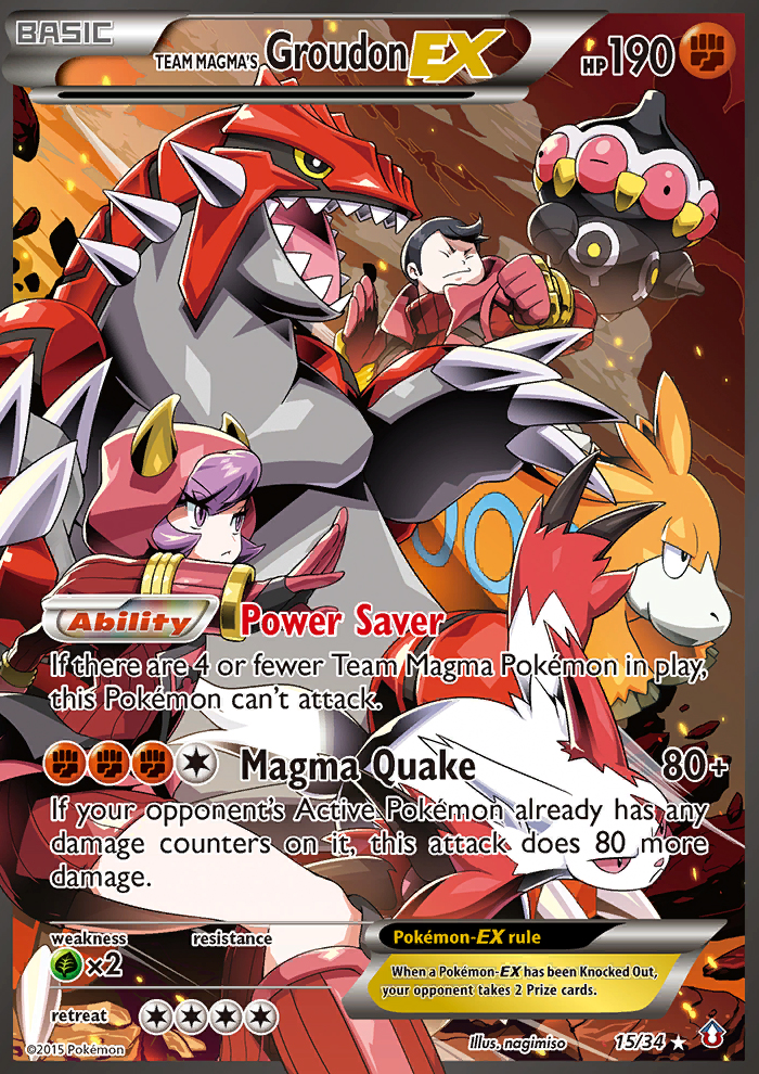 Team Magma's Groudon EX card