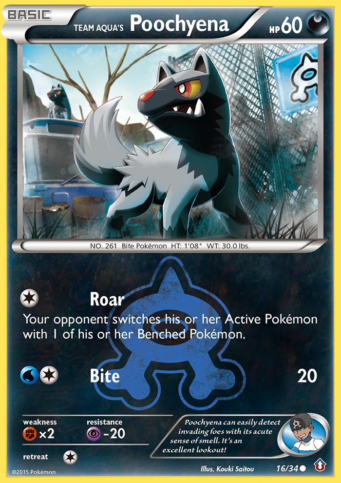 Team Aqua's Poochyena card