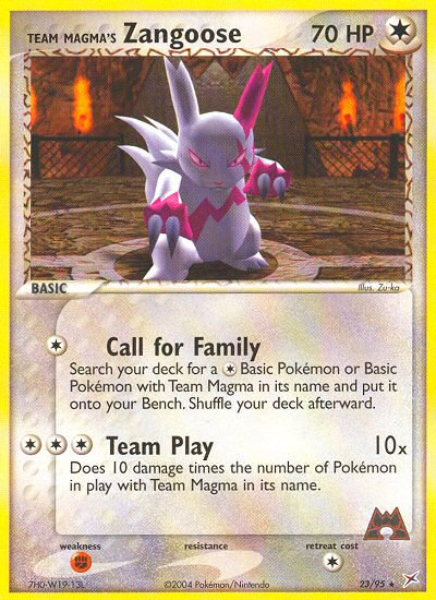 Team Magma's Zangoose card