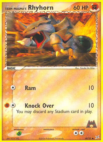 Team Magma's Rhyhorn card