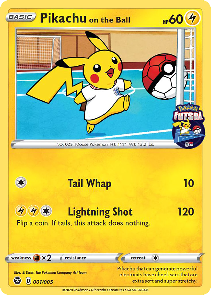 Pikachu on the Ball card