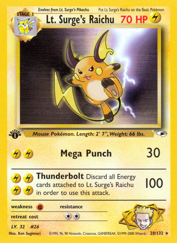 Lt. Surge's Raichu card