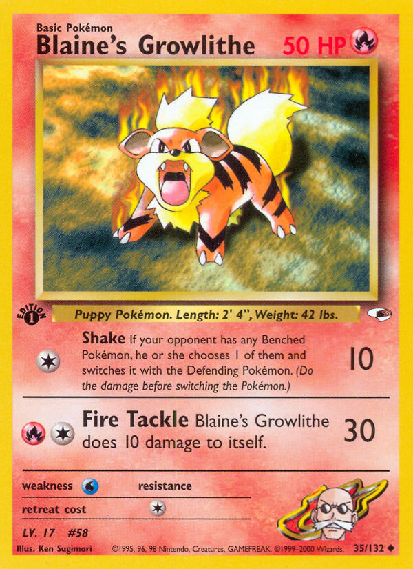 Blaine's Growlithe card