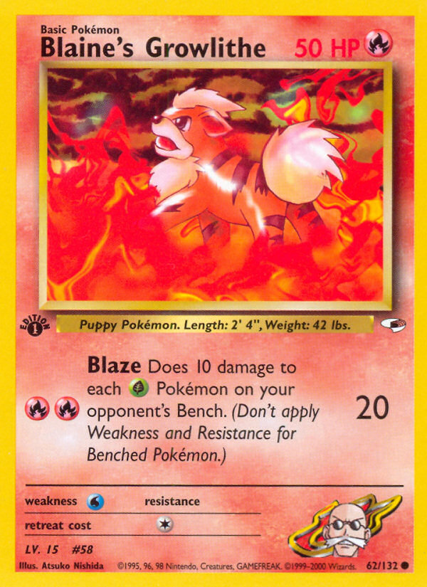 Blaine's Growlithe card