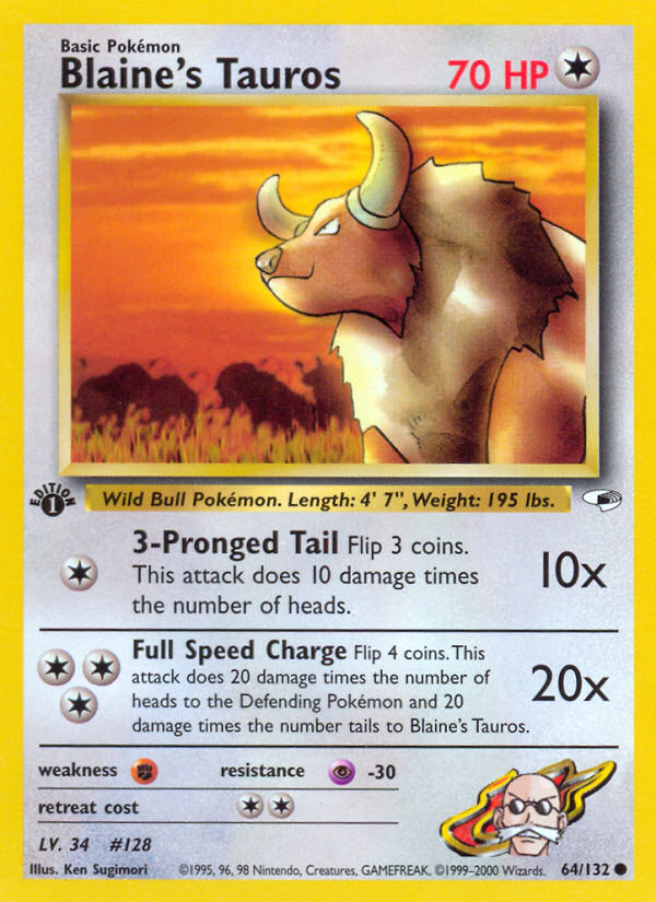 Blaine's Tauros card