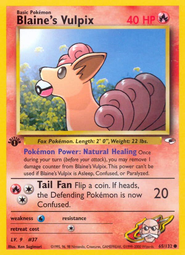 Blaine's Vulpix card