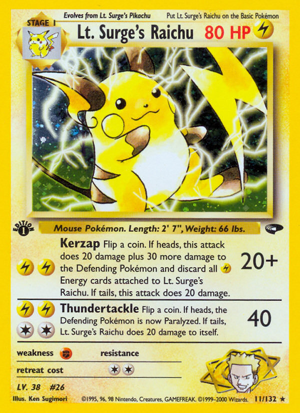 Lt. Surge's Raichu card