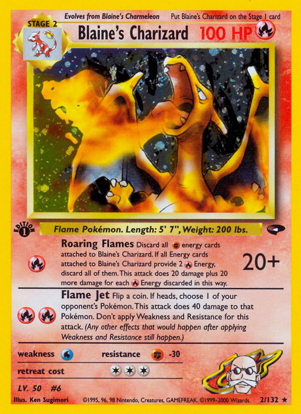 Blaine's Charizard card