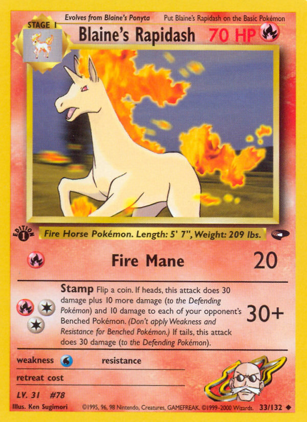 Blaine's Rapidash card