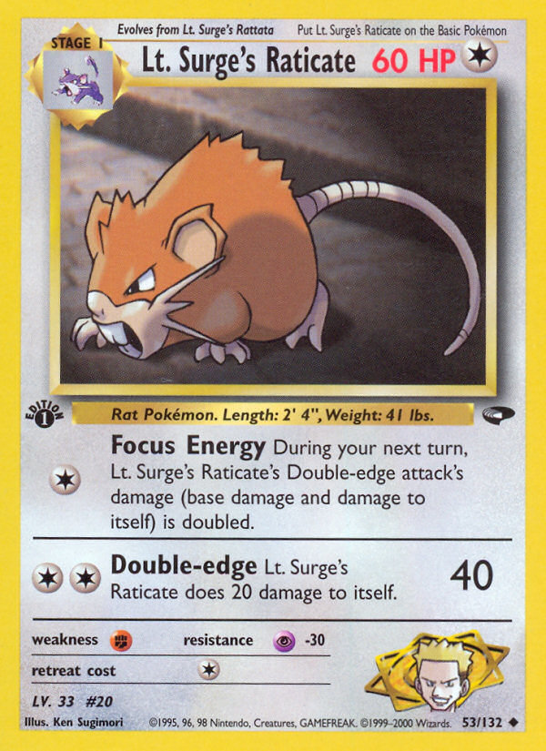 Lt. Surge's Raticate card