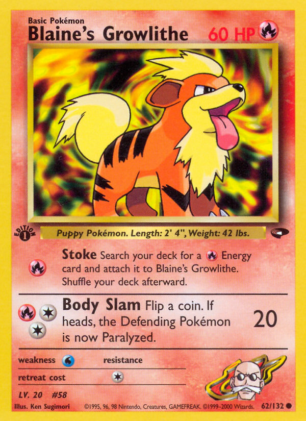 Blaine's Growlithe card