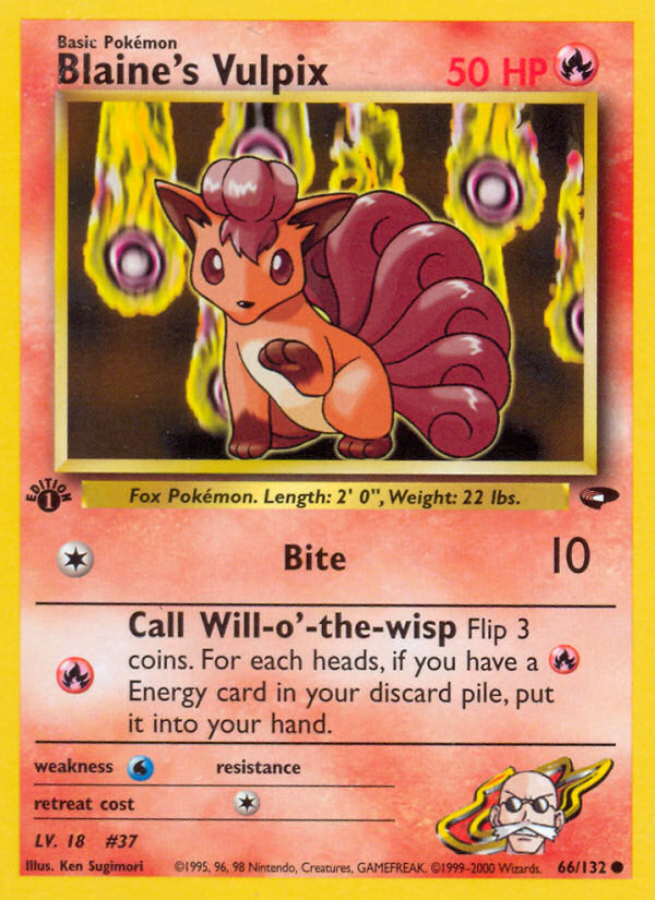 Blaine's Vulpix card