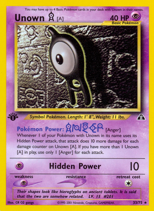 Unown [A] card