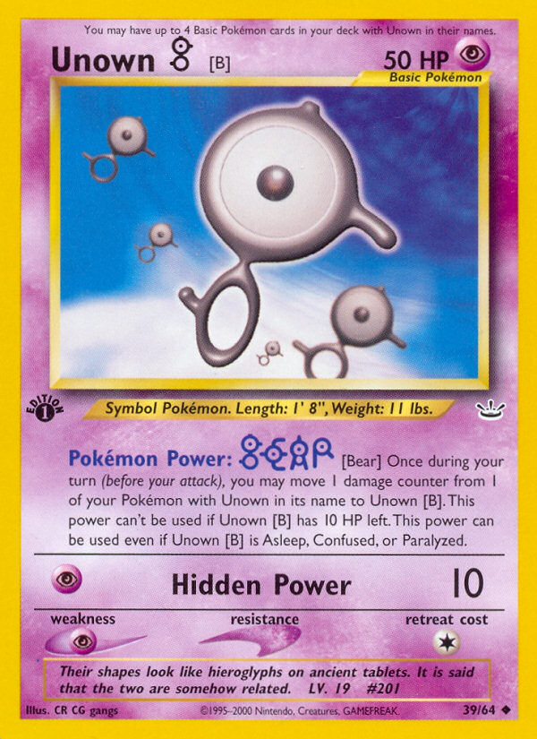 Unown [B] card