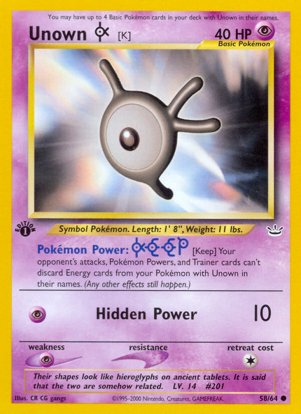 Unown [K] card