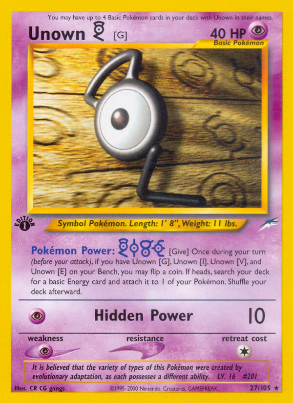 Unown [G] card