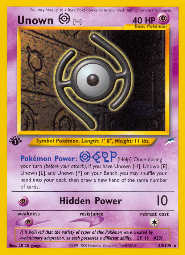 Unown [H] card