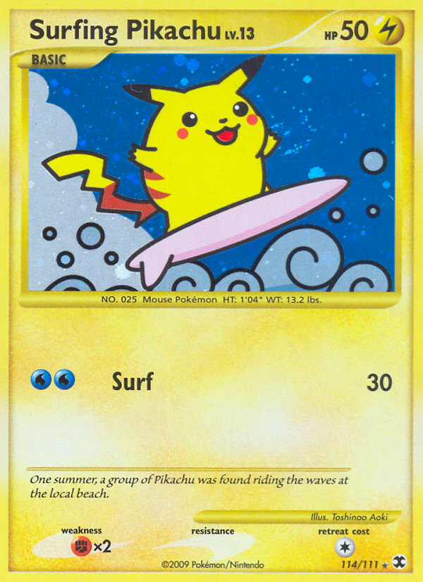 Surfing Pikachu card