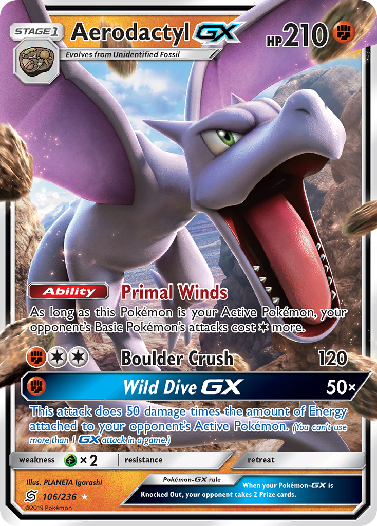 Aerodactyl GX card