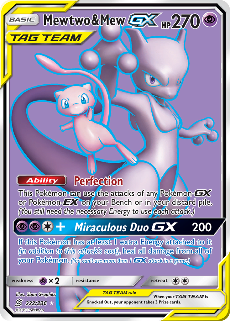 Mewtwo & Mew GX card