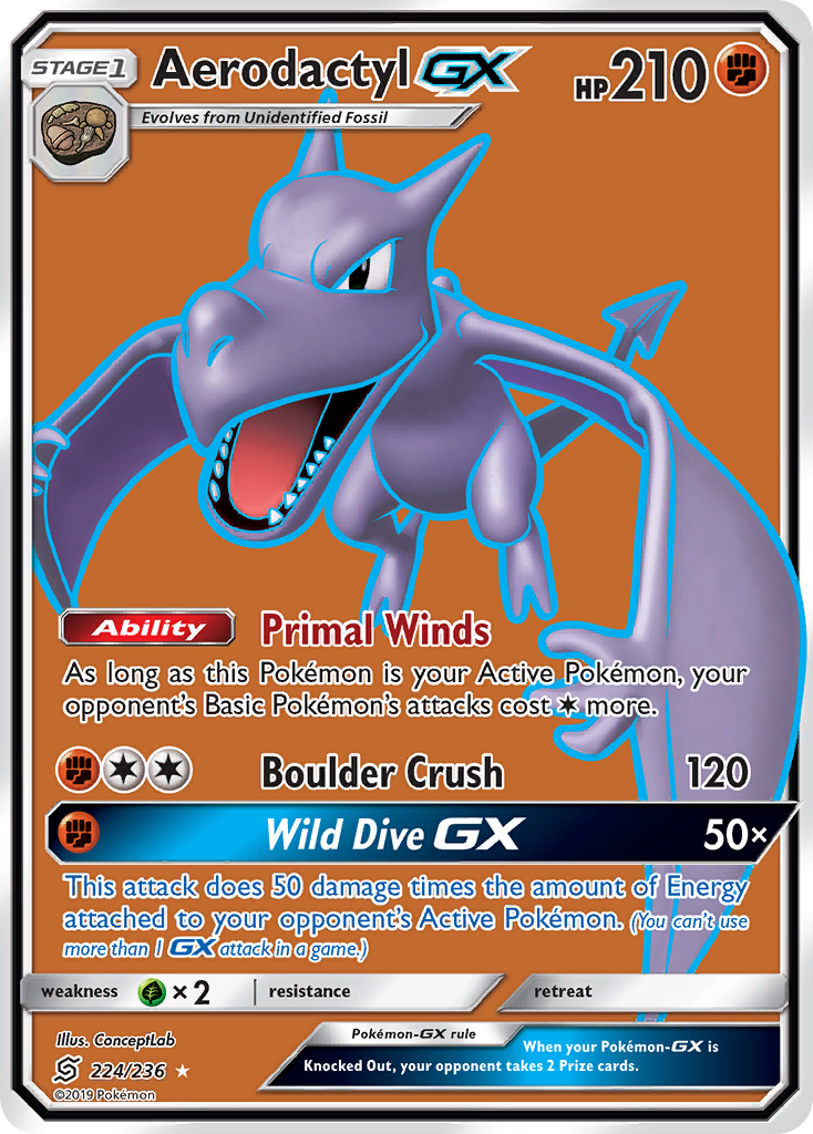 Aerodactyl GX card