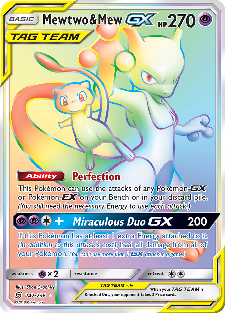 Mewtwo & Mew GX card