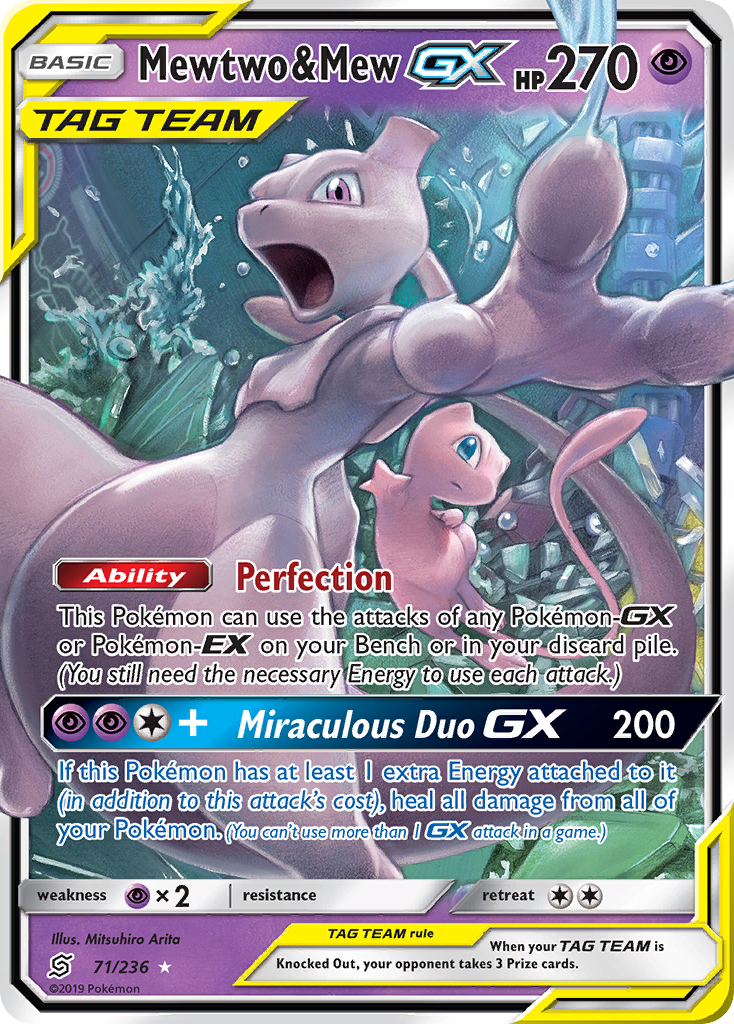 Mewtwo & Mew GX card