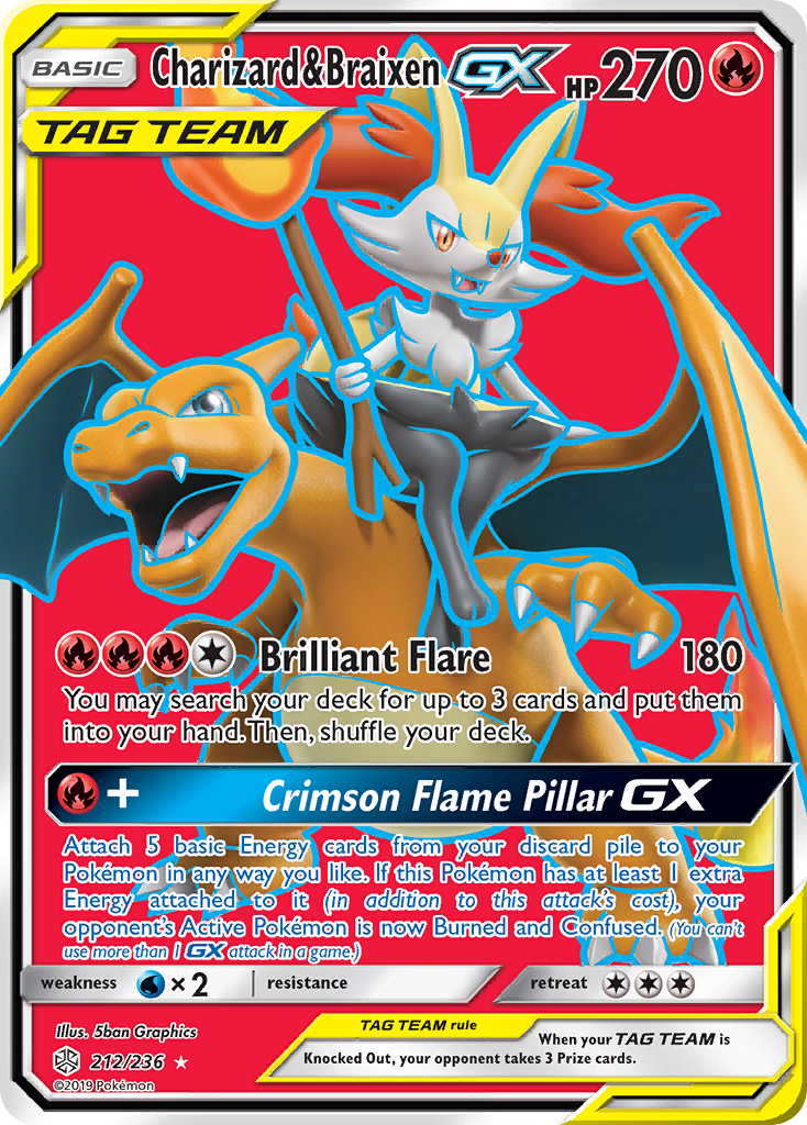 Charizard & Braixen GX card