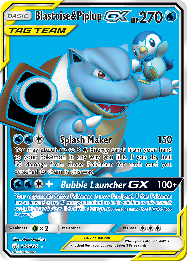 Blastoise & Piplup GX card