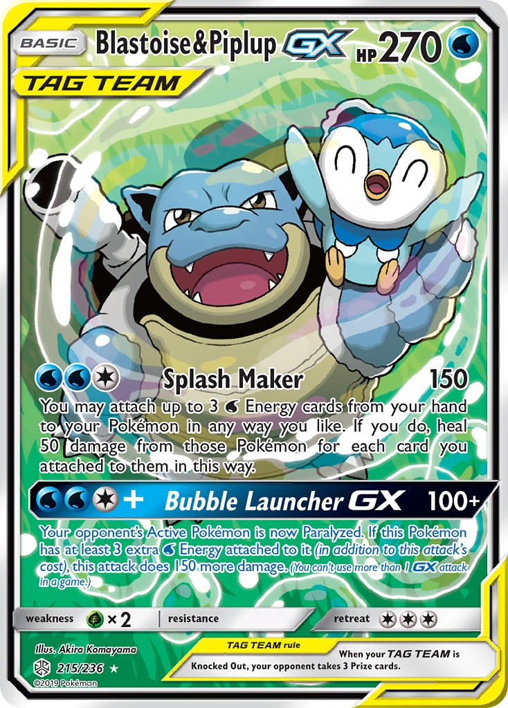 Blastoise & Piplup GX card