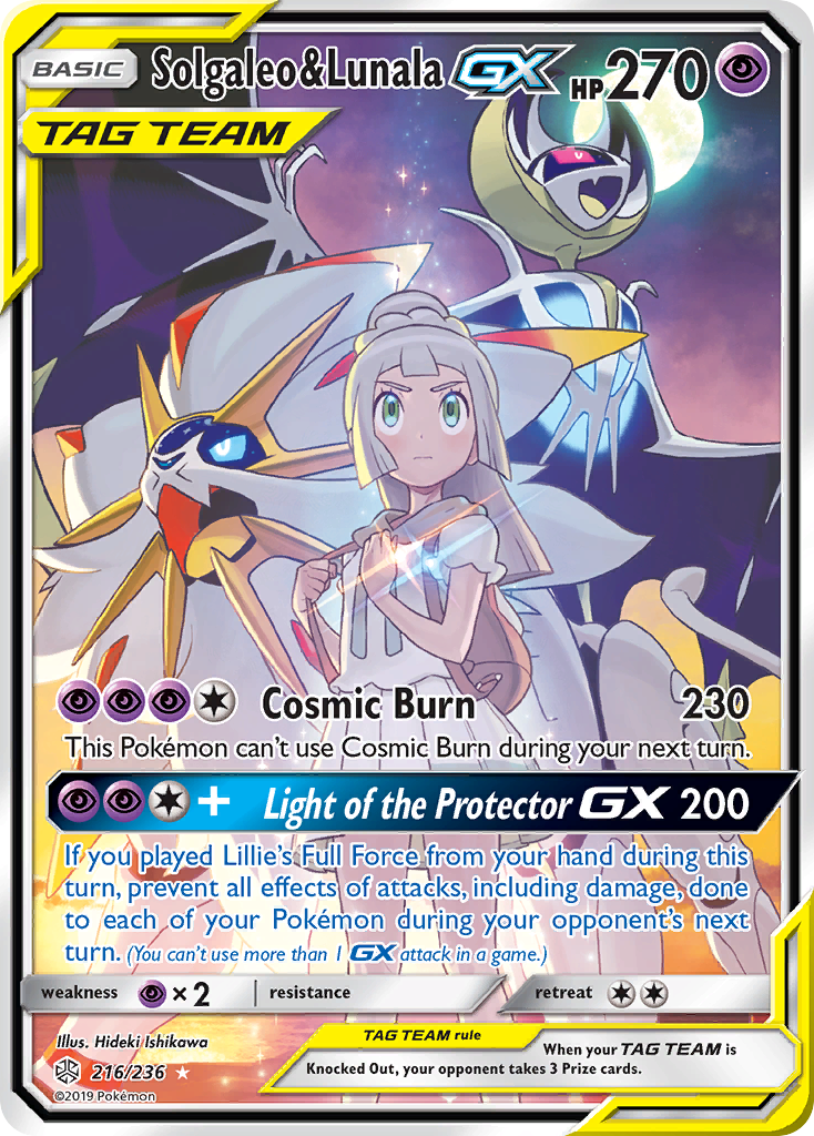 Solgaleo & Lunala GX card