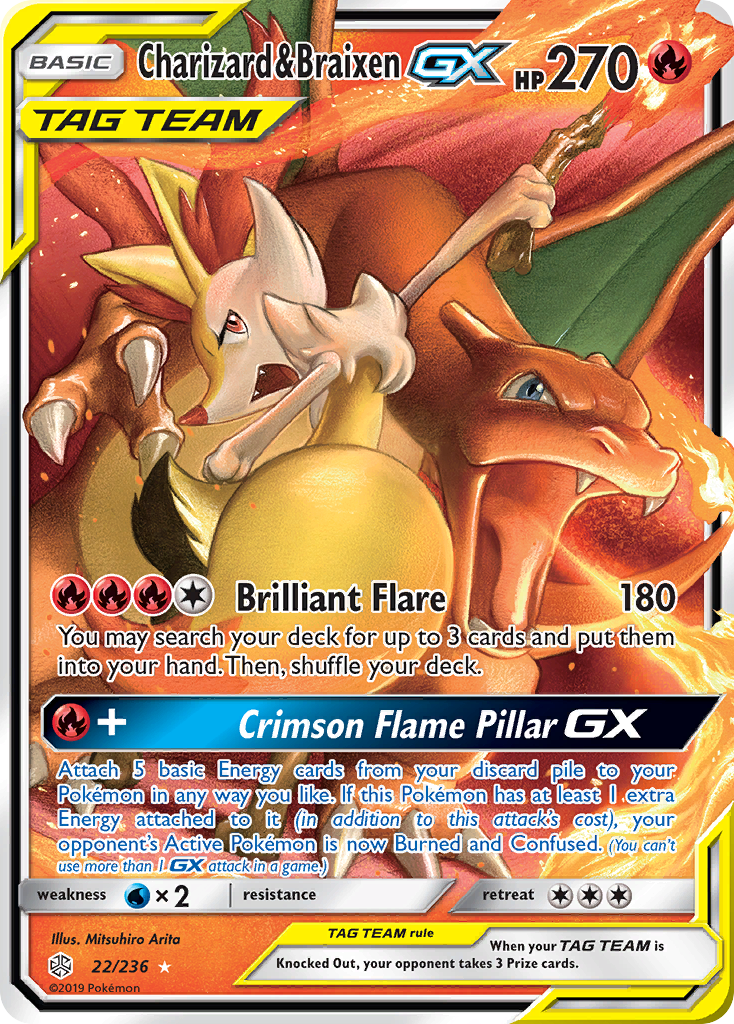 Charizard & Braixen GX card