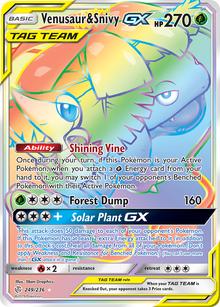 Venusaur & Snivy GX card