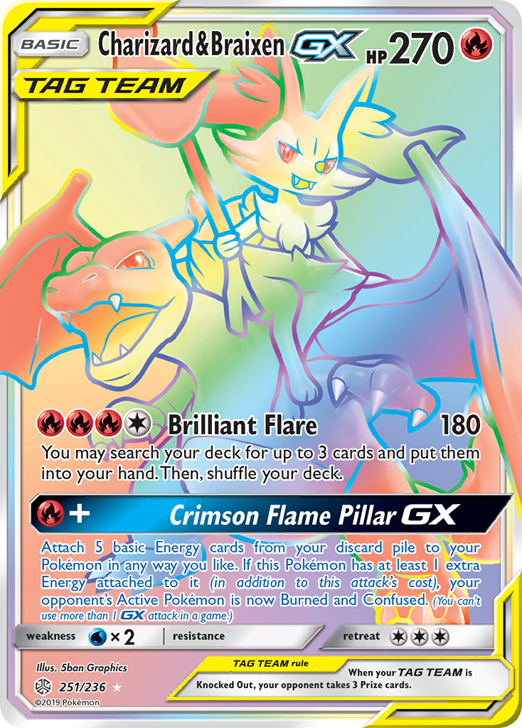 Charizard & Braixen GX card