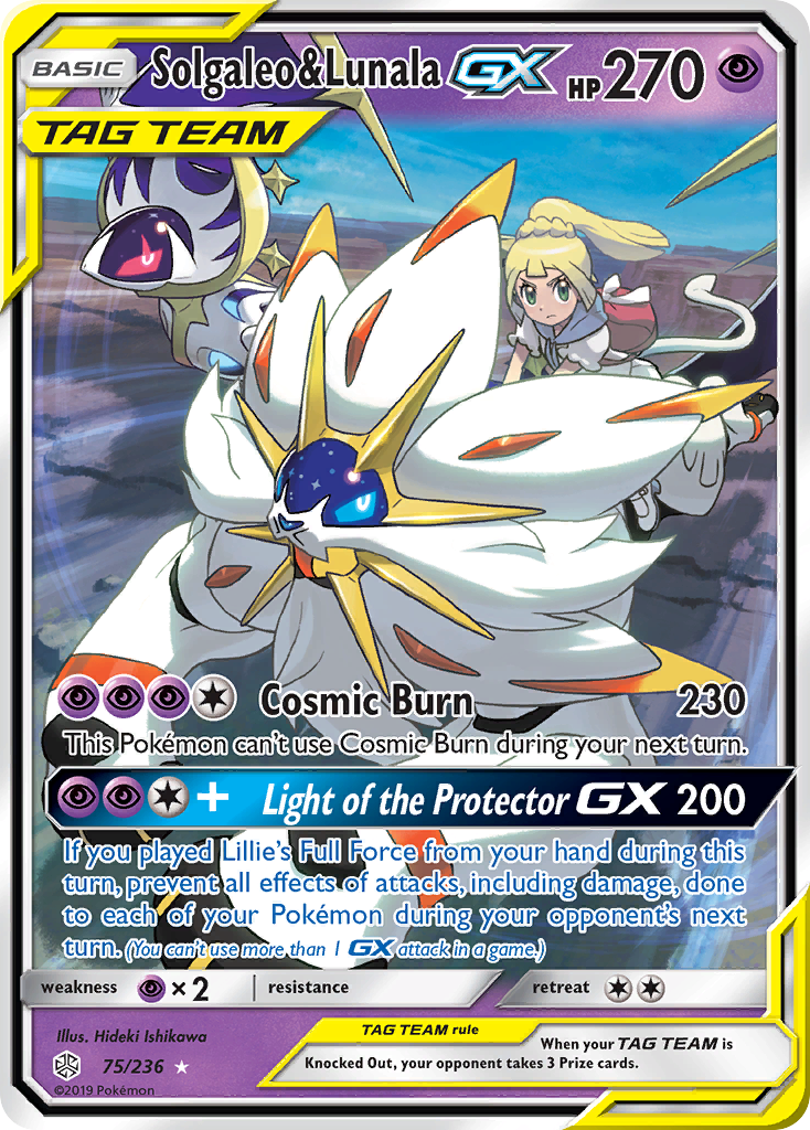 Solgaleo & Lunala GX card