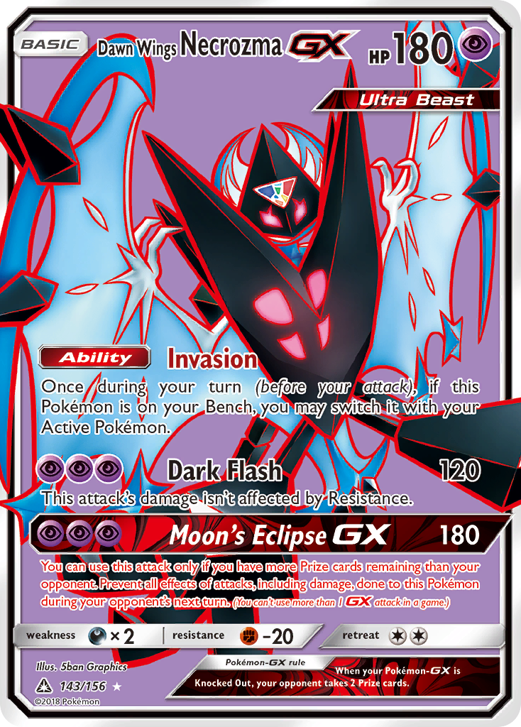 Dawn Wings Necrozma GX card