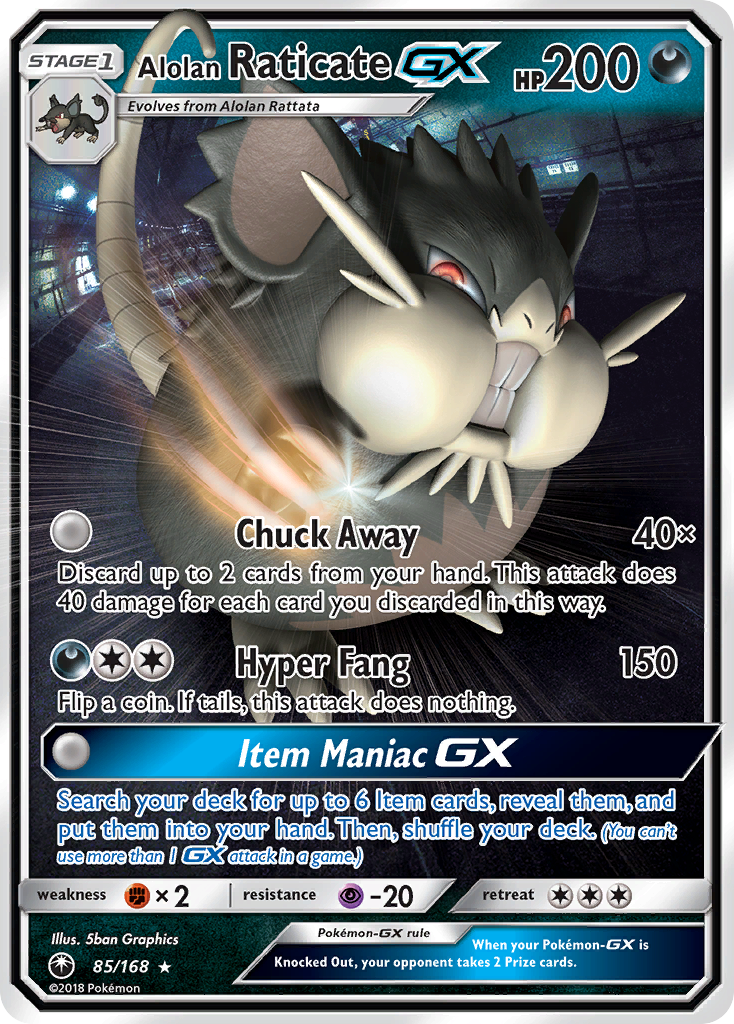 Alolan Raticate GX card