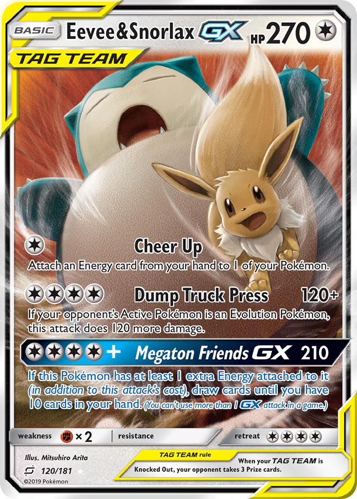 Eevee & Snorlax GX card