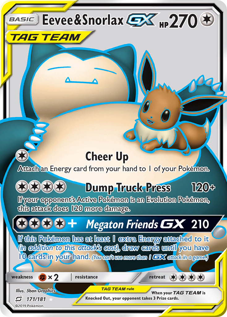 Eevee & Snorlax GX card