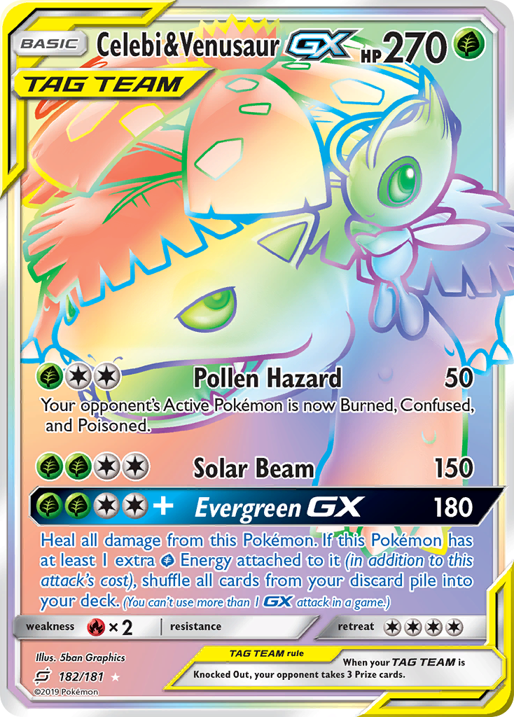 Celebi & Venusaur GX card