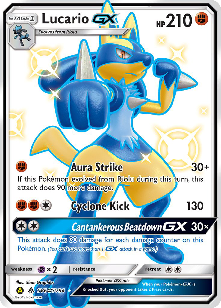 Lucario GX card