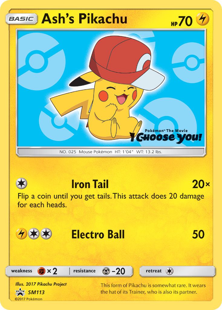 Ash's Pikachu card