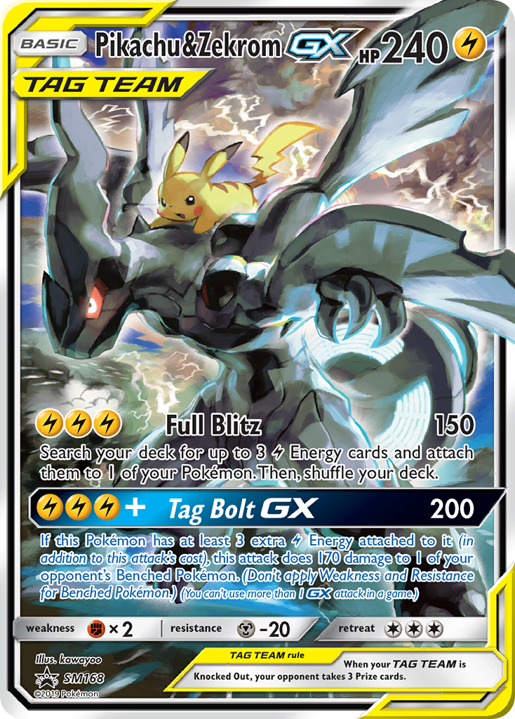 Pikachu & Zekrom GX card