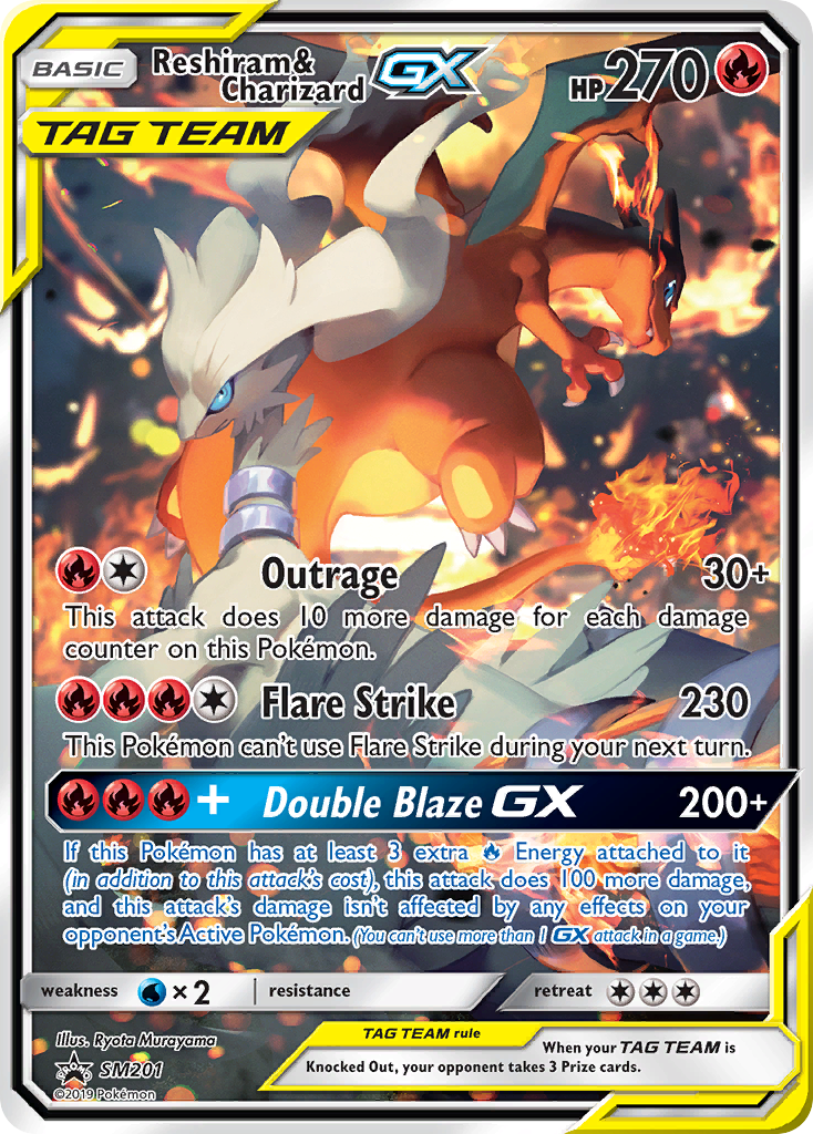 Reshiram & Charizard GX card