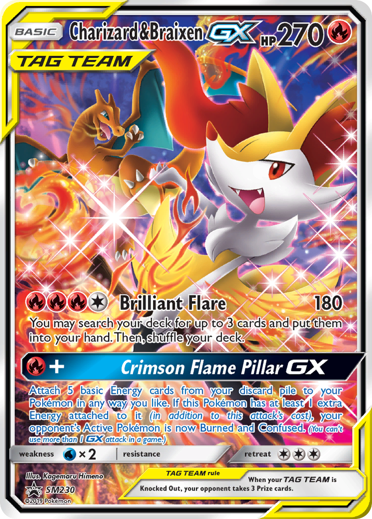 Charizard & Braixen GX card