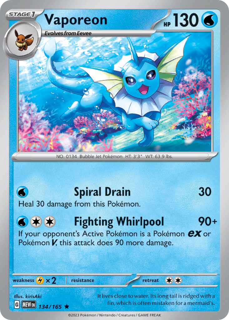 Vaporeon card