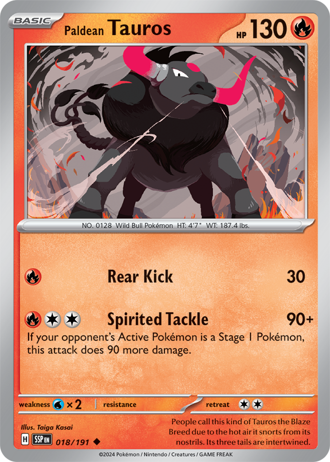 Paldean Tauros card